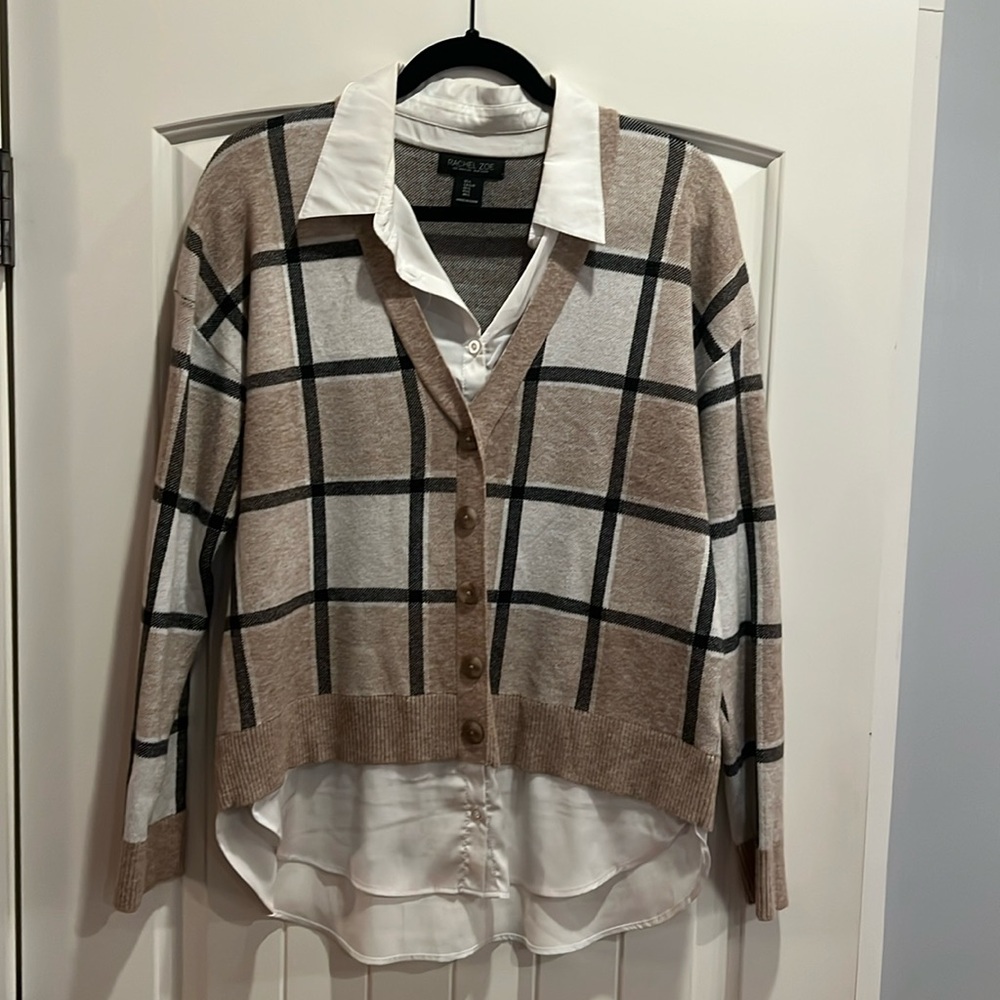 Rachel Zoe Mixed Media sweater blouse
